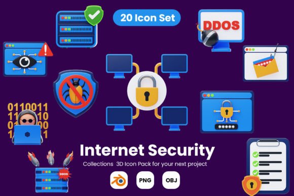 Download Internet Security 3D Icon - Internet Collection